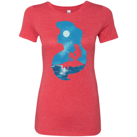 T-Shirts Vintage Red / S Mermaid Portrait Women's Triblend T-Shirt