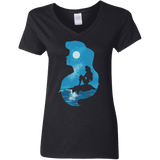 T-Shirts Black / S Mermaid Portrait Women's V-Neck T-Shirt