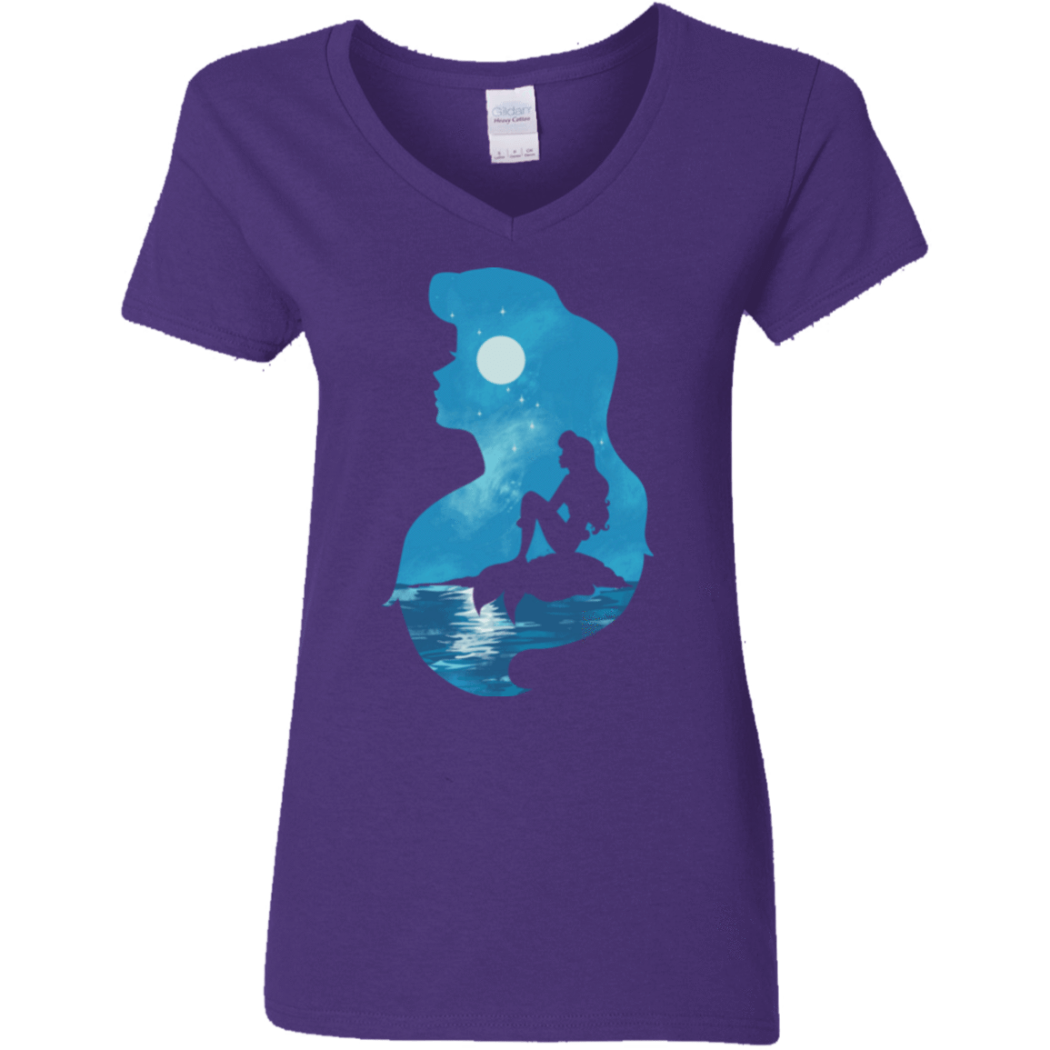 T-Shirts Purple / S Mermaid Portrait Women's V-Neck T-Shirt