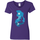 T-Shirts Purple / S Mermaid Portrait Women's V-Neck T-Shirt