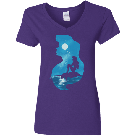 T-Shirts Purple / S Mermaid Portrait Women's V-Neck T-Shirt