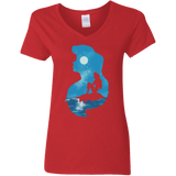 T-Shirts Red / S Mermaid Portrait Women's V-Neck T-Shirt