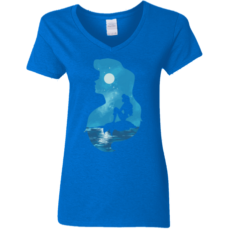 T-Shirts Royal / S Mermaid Portrait Women's V-Neck T-Shirt