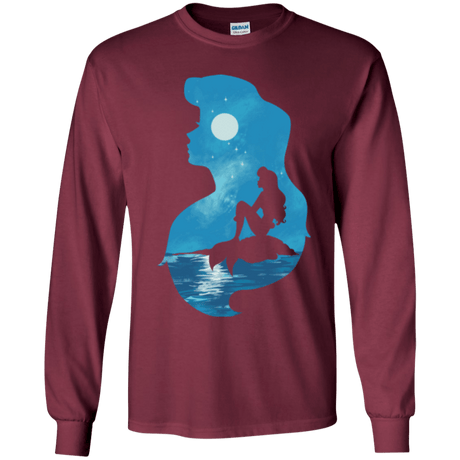T-Shirts Maroon / YS Mermaid Portrait Youth Long Sleeve T-Shirt