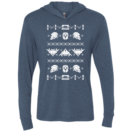 T-Shirts Indigo / X-Small Merry Christmas A-Holes 2 Triblend Long Sleeve Hoodie Tee