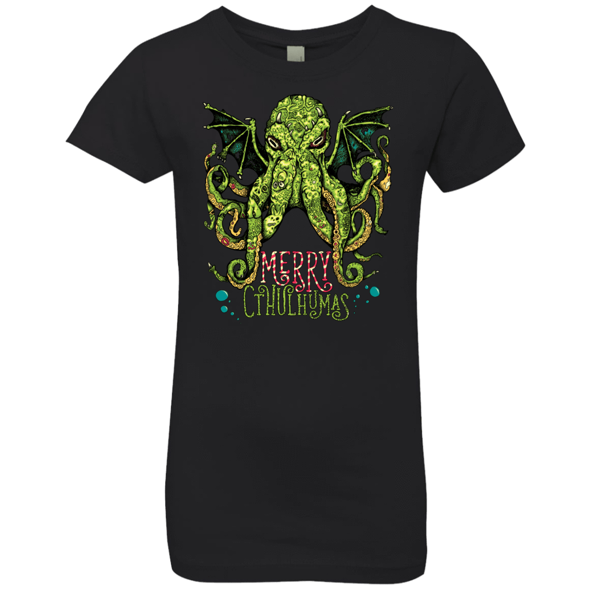 T-Shirts Black / YXS Merry Cthulhumas Girls Premium T-Shirt