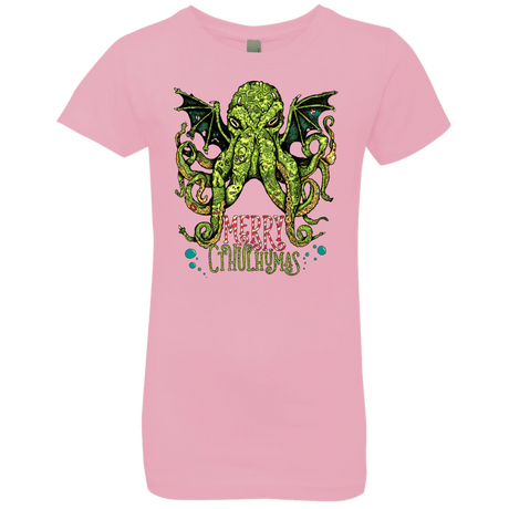 T-Shirts Light Pink / YXS Merry Cthulhumas Girls Premium T-Shirt