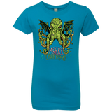 T-Shirts Turquoise / YXS Merry Cthulhumas Girls Premium T-Shirt
