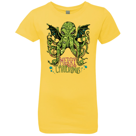 T-Shirts Vibrant Yellow / YXS Merry Cthulhumas Girls Premium T-Shirt