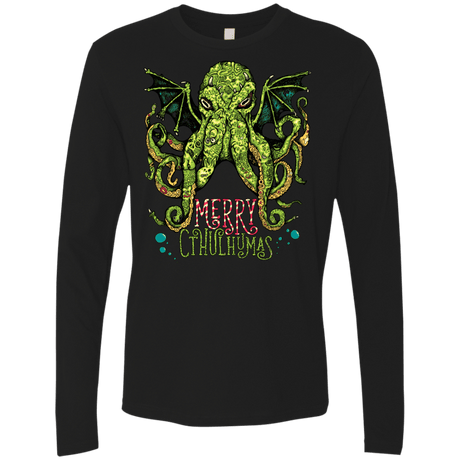 T-Shirts Black / Small Merry Cthulhumas Men's Premium Long Sleeve