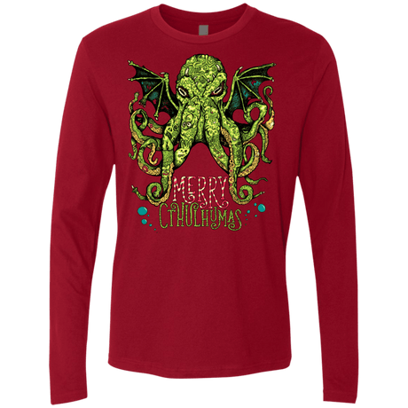 T-Shirts Cardinal / Small Merry Cthulhumas Men's Premium Long Sleeve