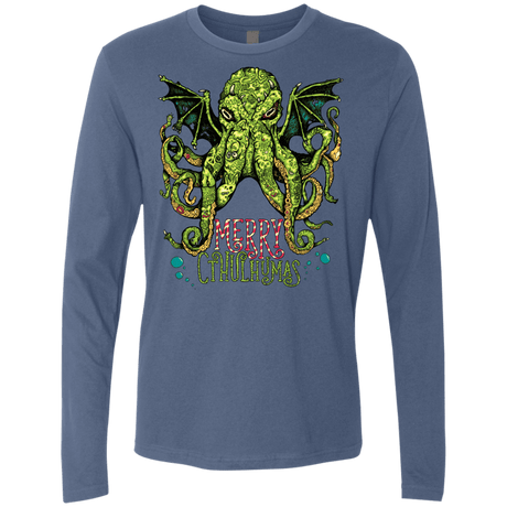 T-Shirts Indigo / Small Merry Cthulhumas Men's Premium Long Sleeve
