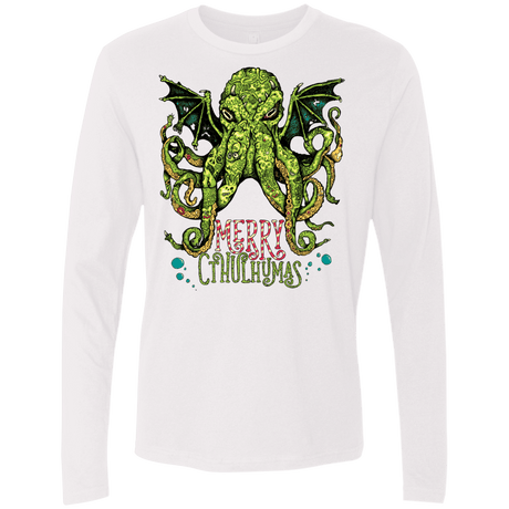 T-Shirts White / Small Merry Cthulhumas Men's Premium Long Sleeve