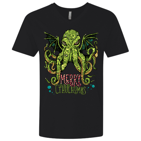 T-Shirts Black / X-Small Merry Cthulhumas Men's Premium V-Neck