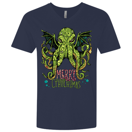 T-Shirts Midnight Navy / X-Small Merry Cthulhumas Men's Premium V-Neck