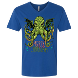 T-Shirts Royal / X-Small Merry Cthulhumas Men's Premium V-Neck