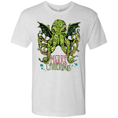 T-Shirts Heather White / Small Merry Cthulhumas Men's Triblend T-Shirt