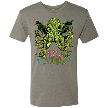 T-Shirts Venetian Grey / Small Merry Cthulhumas Men's Triblend T-Shirt
