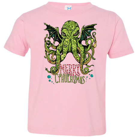 T-Shirts Pink / 2T Merry Cthulhumas Toddler Premium T-Shirt