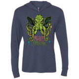 T-Shirts Vintage Navy / X-Small Merry Cthulhumas Triblend Long Sleeve Hoodie Tee