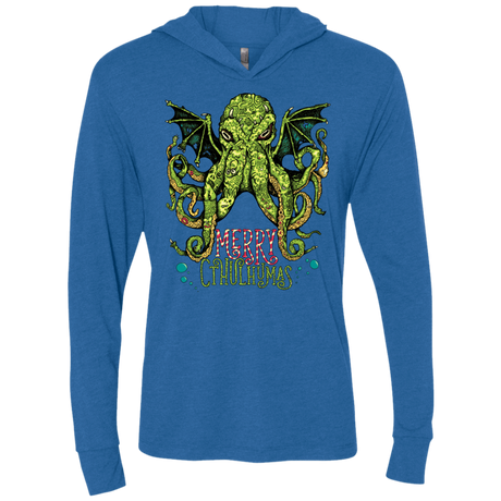 T-Shirts Vintage Royal / X-Small Merry Cthulhumas Triblend Long Sleeve Hoodie Tee