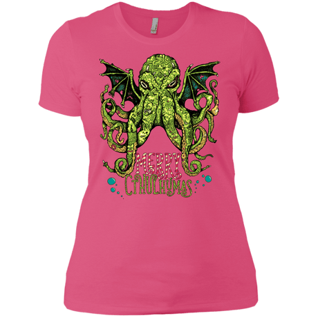T-Shirts Hot Pink / X-Small Merry Cthulhumas Women's Premium T-Shirt
