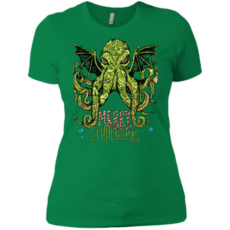 T-Shirts Kelly Green / X-Small Merry Cthulhumas Women's Premium T-Shirt