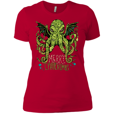 T-Shirts Red / X-Small Merry Cthulhumas Women's Premium T-Shirt