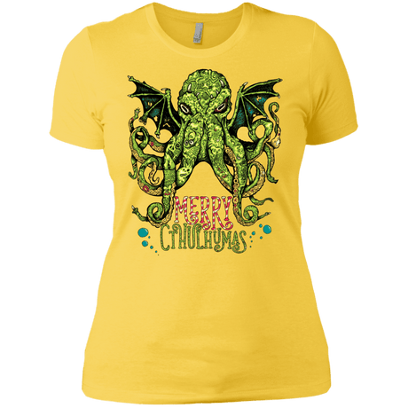 T-Shirts Vibrant Yellow / X-Small Merry Cthulhumas Women's Premium T-Shirt
