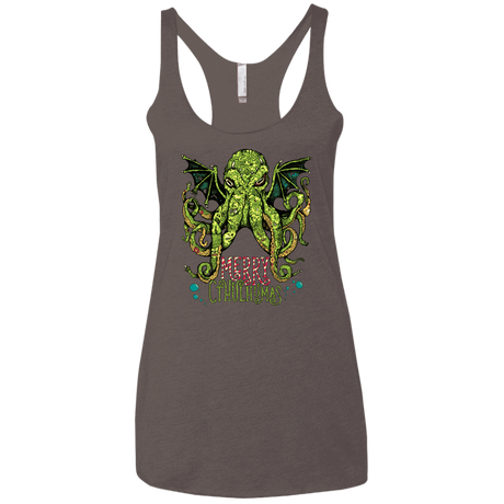 T-Shirts Macchiato / X-Small Merry Cthulhumas Women's Triblend Racerback Tank