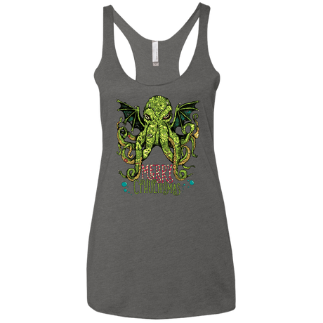 T-Shirts Premium Heather / X-Small Merry Cthulhumas Women's Triblend Racerback Tank