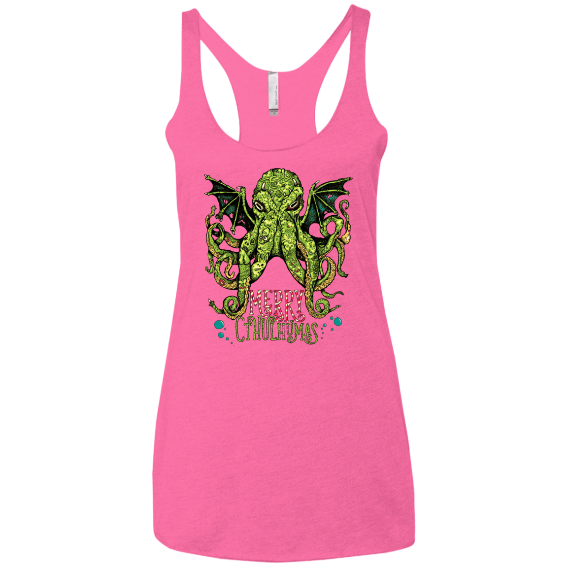 T-Shirts Vintage Pink / X-Small Merry Cthulhumas Women's Triblend Racerback Tank