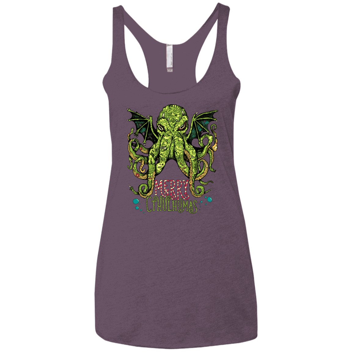 T-Shirts Vintage Purple / X-Small Merry Cthulhumas Women's Triblend Racerback Tank
