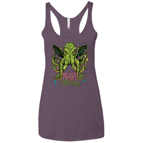 T-Shirts Vintage Purple / X-Small Merry Cthulhumas Women's Triblend Racerback Tank
