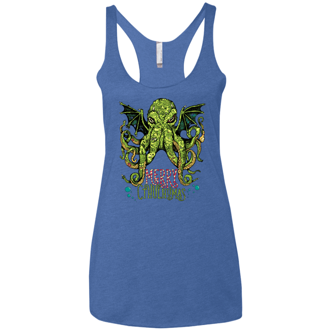 T-Shirts Vintage Royal / X-Small Merry Cthulhumas Women's Triblend Racerback Tank