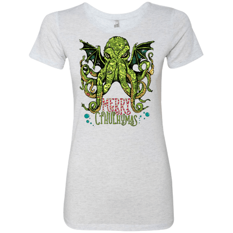 T-Shirts Heather White / Small Merry Cthulhumas Women's Triblend T-Shirt