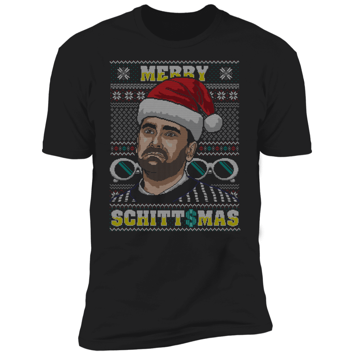 T-Shirts Black / X-Small Merry SCHITTSMAS Ugly Sweater Men's Premium T-Shirt