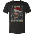 T-Shirts Vintage Black / S Merry SCHITTSMAS Ugly Sweater Men's Triblend T-Shirt