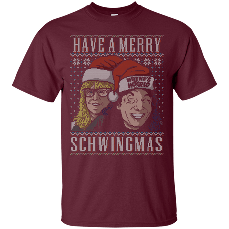 T-Shirts Maroon / S Merry Schwingmas T-Shirt