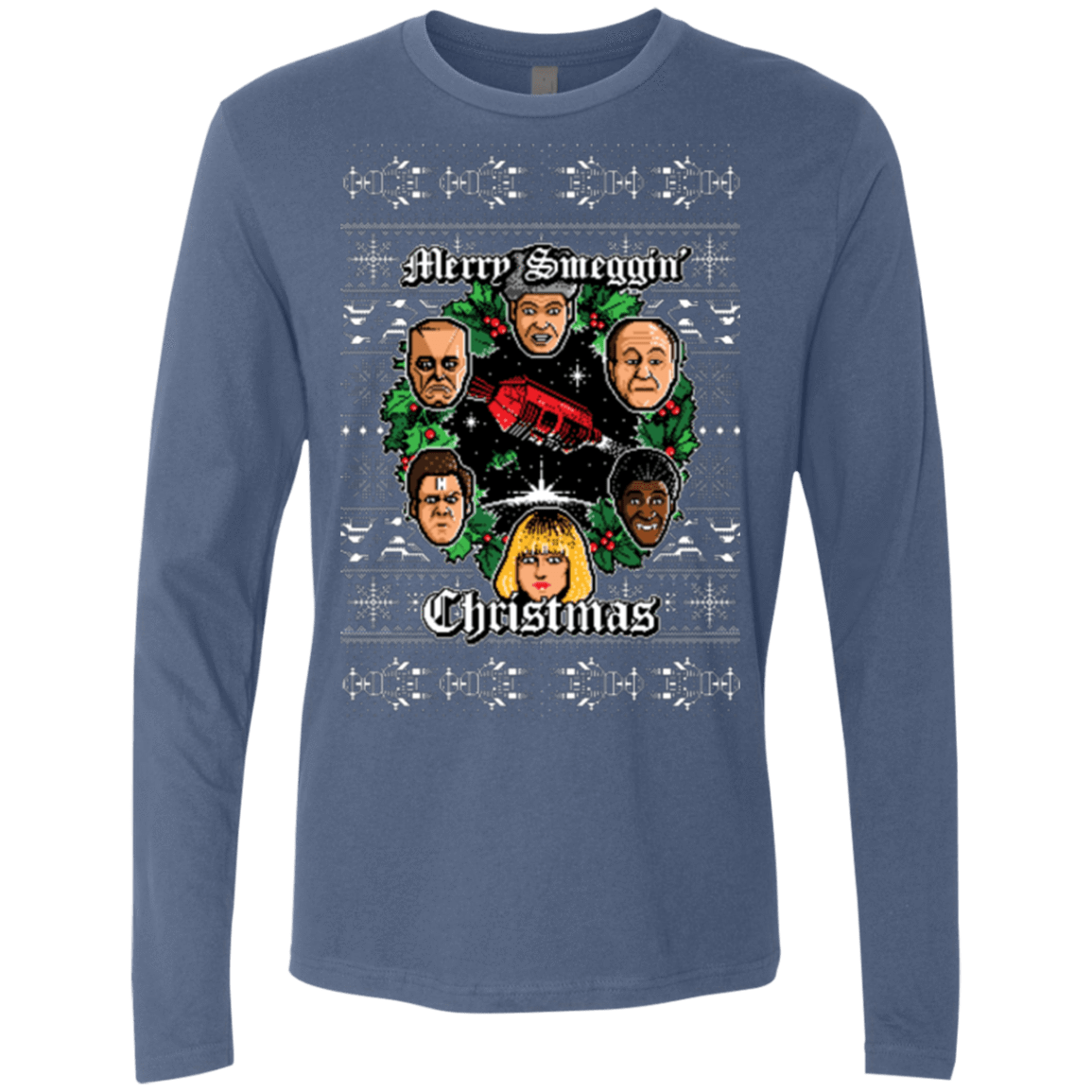 T-Shirts Indigo / Small Merry Smeggin Christmas Men's Premium Long Sleeve