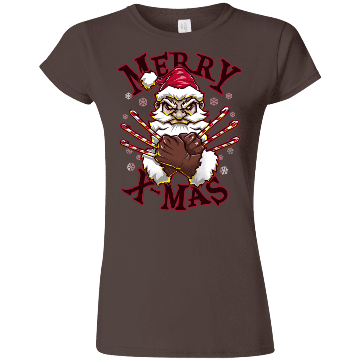 T-Shirts Dark Chocolate / S Merry X-Mas Junior Slimmer-Fit T-Shirt