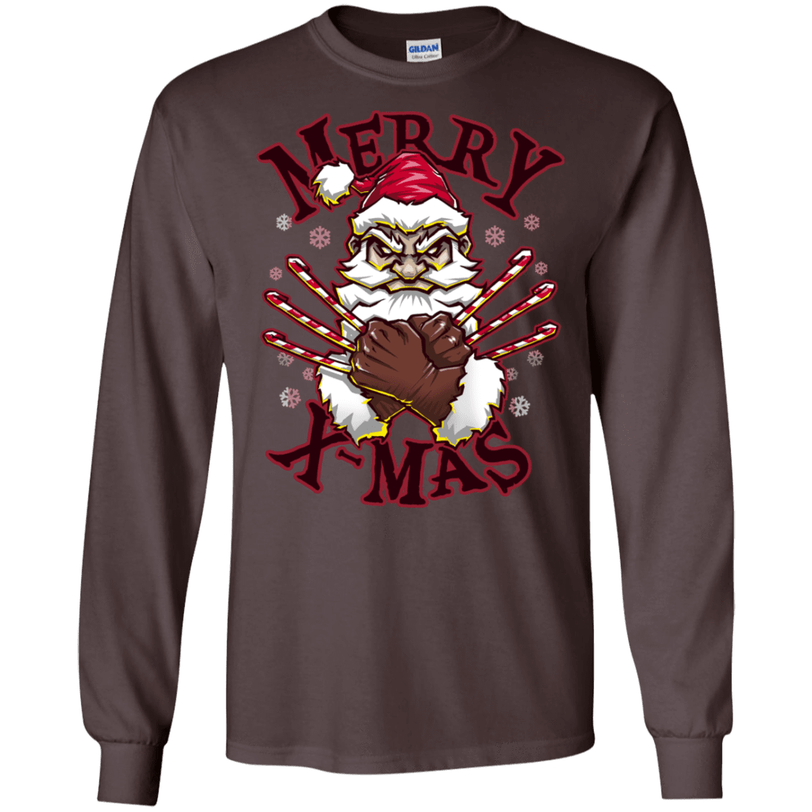 T-Shirts Dark Chocolate / S Merry X-Mas Men's Long Sleeve T-Shirt