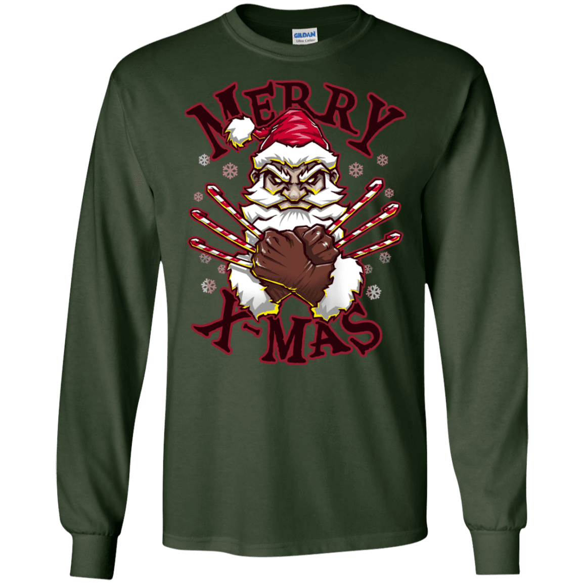 T-Shirts Forest Green / S Merry X-Mas Men's Long Sleeve T-Shirt