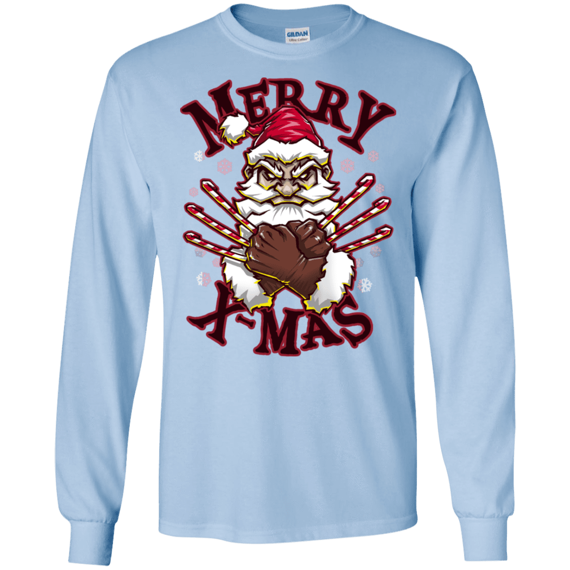 T-Shirts Light Blue / S Merry X-Mas Men's Long Sleeve T-Shirt