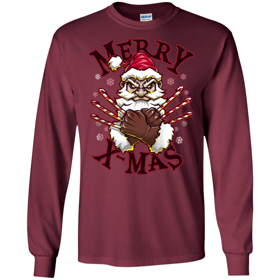 T-Shirts Maroon / S Merry X-Mas Men's Long Sleeve T-Shirt