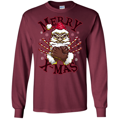 T-Shirts Maroon / S Merry X-Mas Men's Long Sleeve T-Shirt