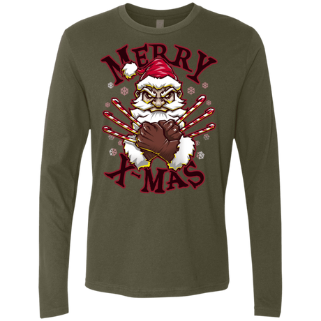 T-Shirts Military Green / S Merry X-Mas Men's Premium Long Sleeve