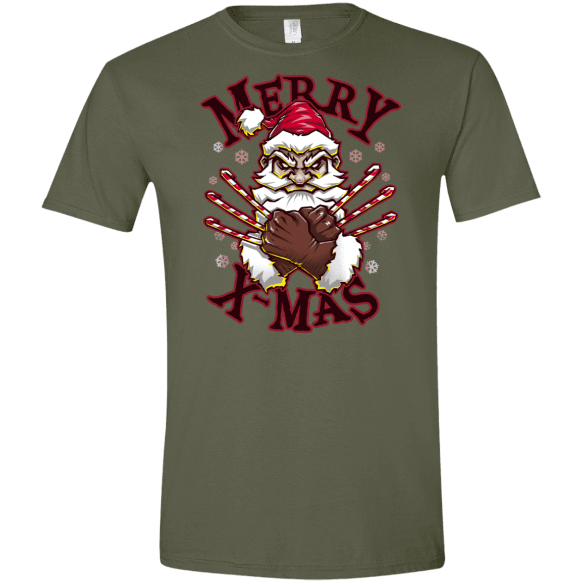 T-Shirts Military Green / S Merry X-Mas Men's Semi-Fitted Softstyle