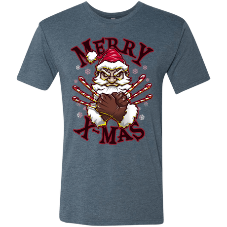 T-Shirts Indigo / S Merry X-Mas Men's Triblend T-Shirt
