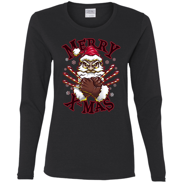 T-Shirts Black / S Merry X-Mas Women's Long Sleeve T-Shirt